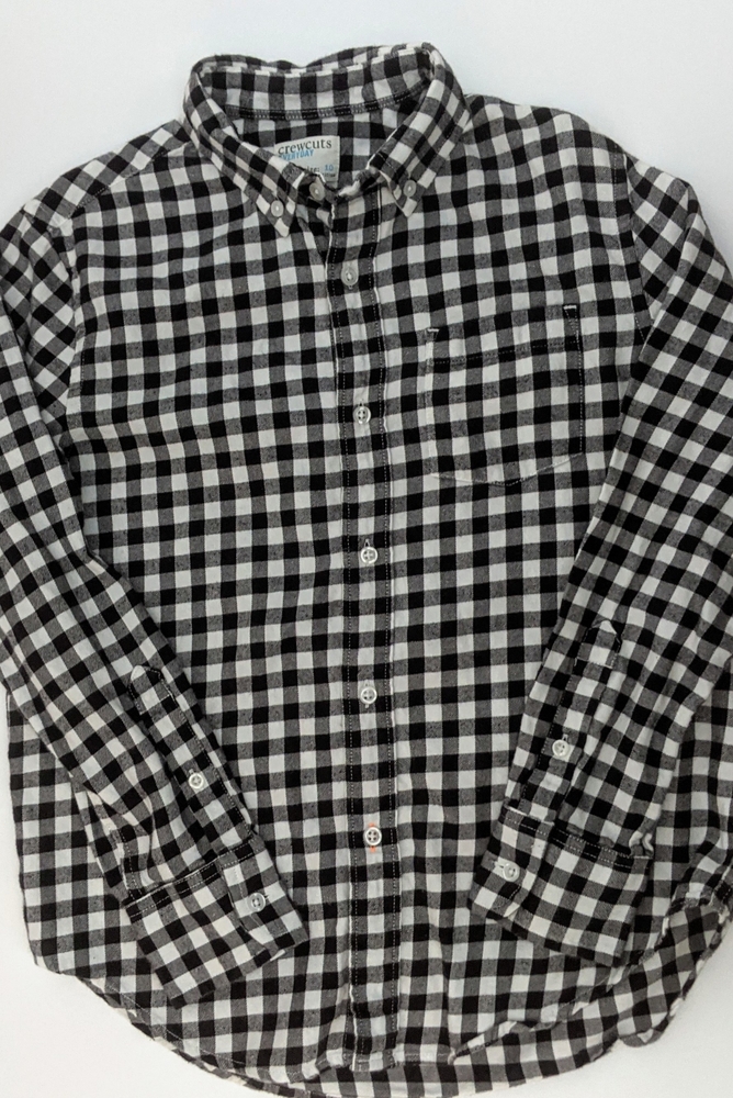 Crewcuts/JCrew Boys B&W Long Sleeve Shirt Sz 10